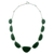 Halskette mit Jade-Anhänger - Dunkelgrüne Jade an einer Halskette aus Sterlingsilber aus Guatemala