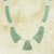 Apple green jade link necklace, 'Queen K'abel' - Maya Jade Necklace Handcrafted with Sterling Silver (image 2) thumbail