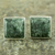 Jade button earrings, 'Forest Mystique' - Classic Silver Button Earrings with Green Maya Jade (image 2) thumbail