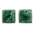Jade button earrings, 'Forest Mystique' - Classic Silver Button Earrings with Green Maya Jade (image 2a) thumbail