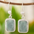 Jade dangle earrings, 'Green Nuances' - Guatemala Artisan Crafted Jade and Sterling Silver Earrings thumbail