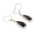 Jade dangle earrings, 'Black Tear' - Artisan Crafted Sterling Silver Black Jade Dangle Earrings (image 2b) thumbail