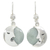 Jade dangle earrings, 'Cool Crescent Moon' - Light Green Jade Moon Eclipse Handcrafted Earrings thumbail