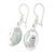 Jade dangle earrings, 'Cool Crescent Moon' - Light Green Jade Moon Eclipse Handcrafted Earrings (image 2b) thumbail