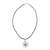 Jade pendant necklace, 'Apple Blossom' - Handmade Green Jade and Silver Necklace with Cotton Cord (image 2c) thumbail