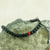 Beaded bracelet, 'Midnight Passion' - Black and Red Beaded Wood Drawstring Bracelet (image 2) thumbail
