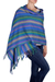 Cotton shawl, 'Valley of Lavender' - Hand Woven Cotton Shawl in Blues and Lilacs (image 2b) thumbail