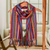 Cotton scarf, 'Valley of Flowers' - Guatemalan Hand Woven Cotton Scarf in Primary Colors thumbail