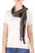 Cotton scarf, 'Valley at Night' - Guatemalan Hand Woven Cotton Scarf from Guatemala
