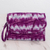 Cotton wristlet bag, 'Amethyst Twilight' - Purple Cotton Hand Woven Multi Pocket Wristlet Bag (image 2) thumbail