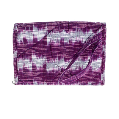 Baumwoll-Armbandtasche - Lila handgewebte Handgelenktasche aus Baumwolle mit mehreren Taschen