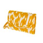 Cotton wristlet bag, 'Maya Sunlight' - Hand Woven Central American Yellow Cotton Wristlet Bag