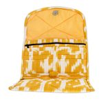 Cotton wristlet bag, 'Maya Sunlight' - Hand Woven Central American Yellow Cotton Wristlet Bag
