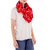Cotton infinity scarf, 'Ruby Maya' - Red White Patterned Infinity Scarf in Hand Woven Cotton (image 2b) thumbail