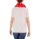 Cotton infinity scarf, 'Ruby Maya' - Red White Patterned Infinity Scarf in Hand Woven Cotton