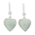 Jade heart earrings, 'Innocent Heart' - Sterling Silver Heart Earrings with Light Green Jade (image 2a) thumbail