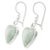 Jade heart earrings, 'Innocent Heart' - Sterling Silver Heart Earrings with Light Green Jade (image 2b) thumbail