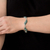 Jade link bracelet, 'Leaves in the Breeze' - Handmade Sterling Silver Bracelet with Green Maya Jade