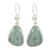 Jade dangle earrings, 'Forest Green' - Handcrafted Sterling Silver Forest Green Jade Earrings thumbail