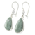 Jade dangle earrings, 'Forest Green' - Handcrafted Sterling Silver Forest Green Jade Earrings (image 2b) thumbail