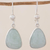 Jade dangle earrings, 'Apple Green' - Handcrafted Sterling Silver Apple Green Jade Earrings thumbail