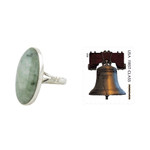 Jade cocktail ring, 'Pale Green Tonalities' - Handcrafted Minimalist Light Green Jade and Silver Ring