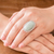 Jade cocktail ring, 'Pale Dahlia' - Guatemalan Hand Crafted Light Green Jade and Silver Ring (image 2e) thumbail