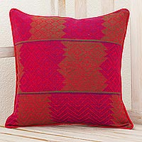 Cotton cushion cover, 'Red Delight'
