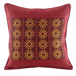 Cotton cushion cover, 'Stars of Solola' - Maya Handwoven Burgundy Cotton Cushion Cover from Guatemala
