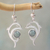 Jade dangle earrings, 'Pale Green Dolphin' - Handmade Silver Dolphin Earrings with Light Green Maya Jade (image 2) thumbail