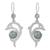 Jade dangle earrings, 'Pale Green Dolphin' - Handmade Silver Dolphin Earrings with Light Green Maya Jade