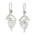 Jade dangle earrings, 'Pale Green Dolphin' - Handmade Silver Dolphin Earrings with Light Green Maya Jade (image 2b) thumbail