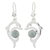 Jade dangle earrings, 'Apple Green Dolphin' - Handmade Silver Dolphin Earrings with Apple Green Maya Jade (image 2a) thumbail