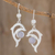 Jade dangle earrings, 'Lilac Dolphin' - Handmade Silver Dolphin Earrings with Lilac Maya Jade (image 2) thumbail