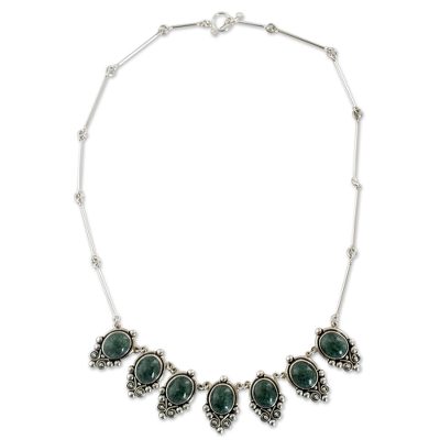 Jade pendant necklace, 'In Praise of Love' - Guatemalan Jade on Sterling Silver Handcrafted Necklace