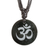 Jade pendant necklace, 'Meditation II' - Jade Om Symbol on Leather Cord Necklace (image 2b) thumbail