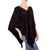 Cotton blend poncho, 'Magical Night' - Black Handcrafted Cotton Bamboo fibre Blend Poncho thumbail