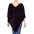 Cotton blend poncho, 'Magical Night' - Black Handcrafted Cotton Bamboo fibre Blend Poncho (image 2c) thumbail