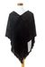 Cotton blend poncho, 'Magical Night' - Black Handcrafted Cotton Bamboo fibre Blend Poncho (image 2d) thumbail