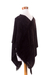 Cotton blend poncho, 'Magical Night' - Black Handcrafted Cotton Bamboo fibre Blend Poncho (image 2f) thumbail
