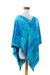 Cotton blend poncho, 'Magical Lagoon' - Blue Hand Woven Cotton Blend Poncho (image 2f) thumbail