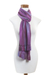 Rayon scarf, 'Iridescent Lavender' - Hand Made Guatemalan Bamboo Scarf in Purple Tones (image 2e) thumbail