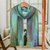 Rayon scarf, 'Iridescent Pastels' - Purple Green Hand Crafted Bamboo fibre Scarf thumbail