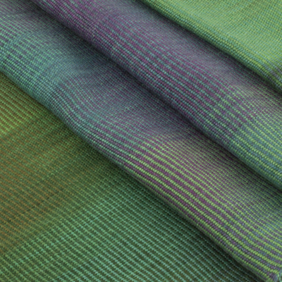 Bufanda de rayón - Pañuelo de rayón verde morado hecho a mano