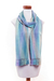 Rayon scarf, 'Iridescent Blue Pastels' - Blue Green Lilac Rayon Guatemalan Scarf  (image 2e) thumbail