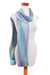 Rayon scarf, 'Iridescent Blue Pastels' - Blue Green Lilac Guatemalan Scarf Hand Woven Bamboo (image p232319) thumbail