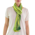 Rayon scarf, 'Iridescent Green Pastels' - Light and Dark Green Hand Woven Rayon Scarf (image 2a) thumbail