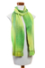 Rayon scarf, 'Iridescent Green Pastels' - Light and Dark Green Hand Woven Rayon Scarf (image 2c) thumbail