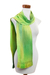 Rayon scarf, 'Iridescent Green Pastels' - Light and Dark Green Hand Woven Rayon Scarf (image 2d) thumbail