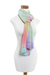 Rayon scarf, 'Iridescent Rainbow Pastel' - Pastel Multi colour Guatemalan Scarf Hand Woven Bamboo (image p232322) thumbail